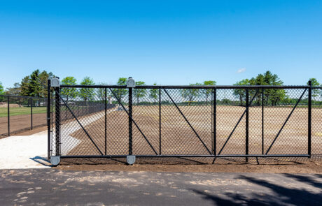 Coloured Chain Link Fence Gate - Black - In-Line Fence